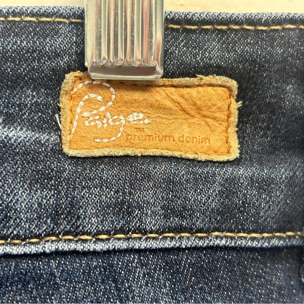 PAIGE Womens 31 Dark Blue High Rise Bootcut Jeans Western Y2K Boho Classic Denim - Picture 10 of 10